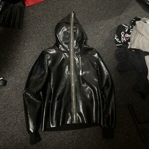 Rick Owen Leather Gimp Zip Up